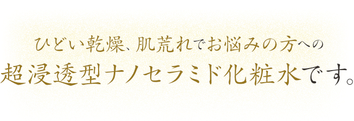 温泉水&ナノセラミド超浸透型化粧水 - 天然植物水やナノセラミドなどを贅沢に配合し、内側からしっかりと保湿して美しい素肌へ導く高保湿化粧水です。